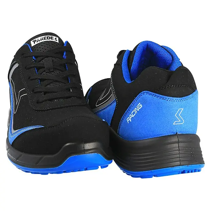 Paredes Zapato bajo de seguridad Hamilton - 46, Clase de protección según EN ISO 20345: S3, Azul/Negro - Zapatos de seguridad negros y azules Paredes Racing. Ideales para protección laboral y comodidad.