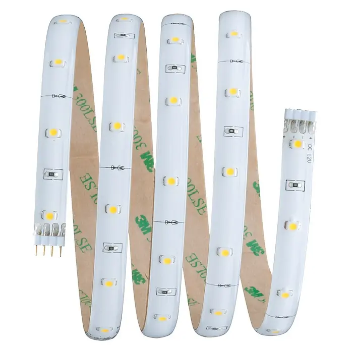 Paulmann Tira LED YourLED - Largo: 1,5 m, Color de luz: Blanco cálido, 4,5 W, 400 lm, 12 V - Tira de luz LED con un respaldo adhesivo para una fácil instalación. Ideal para agregar iluminación ambiental a espacios interiores.
