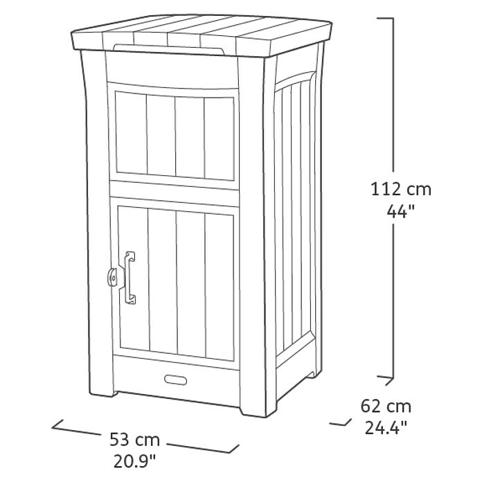 Keter Paketbox (62,1 x 53,6 x 112 cm, Geeignet für: Pakete bis 350 x 250 x 100 mm, Grau)