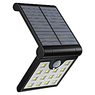 Arte confort Aplique solar LED para exterior Neus (1 W, Plástico, Blanco frío, Negro)
