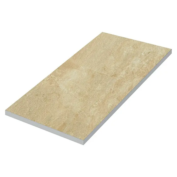 Feinsteinzeugfliese Jade Stone - 30 x 60 cm, Beige, Matt - Nahaufnahme einer einzelnen beigen Keramikfliese mit Marmorstruktur, ideal für Boden- oder Wandbeläge.