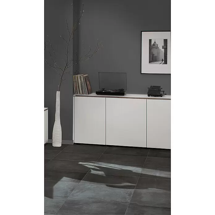 Feinsteinzeugfliese Manhattan Dark - 30 x 60 cm, Anthrazit, Matt - Stimmungsaufnahme