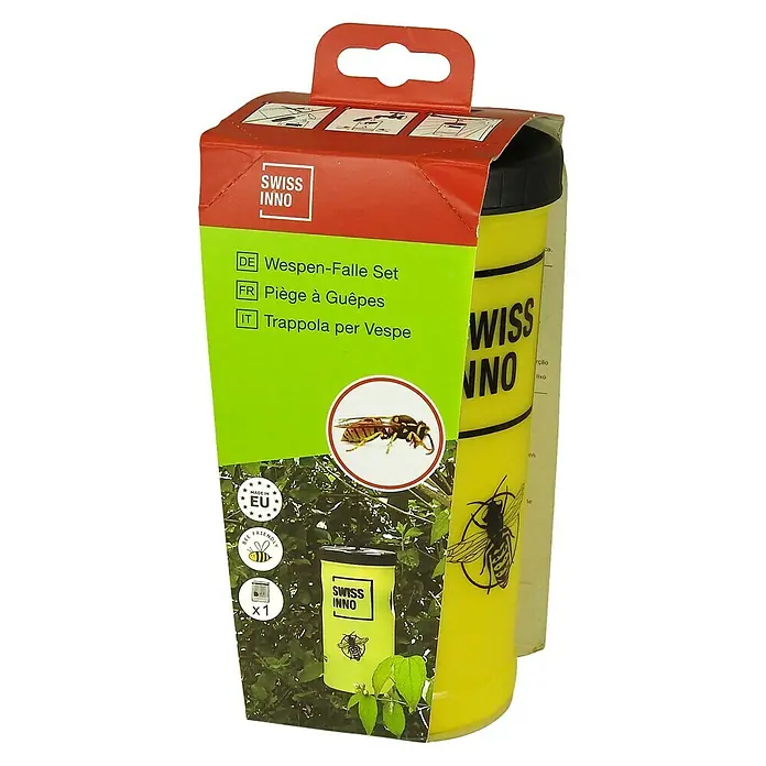 Swissinno Natural Control Wespenfalle - Kunststoff, Wiederverwendbar - Bild einer Wespenfalle von Swiss Inno, die als Set verkauft wird und bienenfreundlich ist.