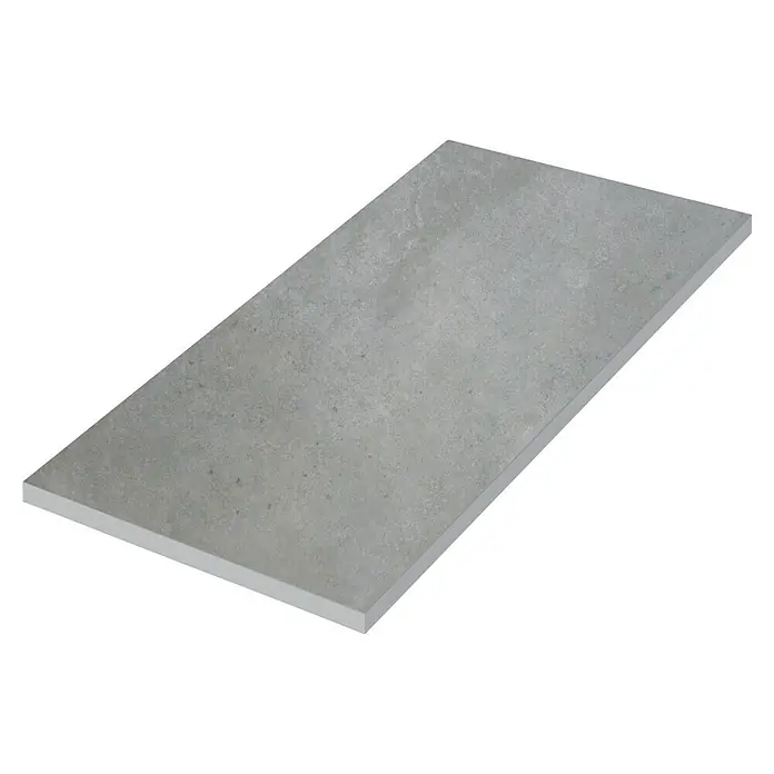 Art-Tec by Palazzo Feinsteinzeugfliese - 30 x 60 cm, Steel, Matt - Eine einzelne graue Fliese mit subtiler Textur, die sich ideal für moderne Innenräume eignet. Die helle Farbe sorgt für ein sauberes Aussehen.