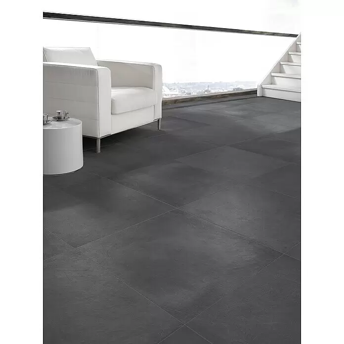 Feinsteinzeugfliese Manhattan Dark - 60 x 60 cm, Anthrazit, Matt - Stimmungsaufnahme