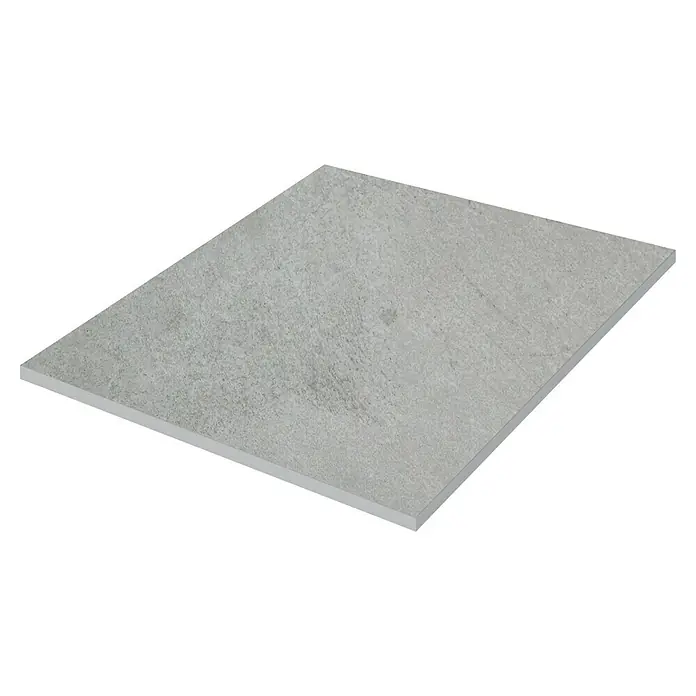 Feinsteinzeugfliese Manhattan Smoke - 60 x 60 cm, Grau, Matt - Nahaufnahme einer eleganten grauen Bodenfliese mit feiner Textur, ideal für moderne Innenräume und langlebige Oberflächen.
