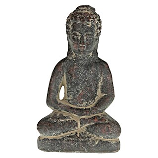 Buddha Sitzend (12 x 9 x 21 cm, Terracotta, Dunkelgrau)