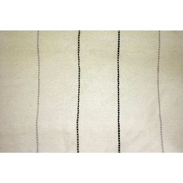 Manta para sofá Damaris - 150 x 250 cm, Textil, Natural - Primer plano de un tejido texturizado con rayas grises y negras regularmente espaciadas sobre un fondo crema.