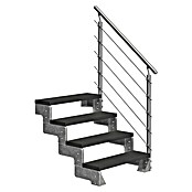 Dolle Buitentrap Gardentop (Trimax-treden, Antraciet, Roestvrijstalen stangen, Breedte: 100 cm, Aantal treden: 4 st., Verdiepingshoogte: 72 cm - 88 cm) | BAUHAUS