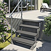 Dolle Buitentrap Gardentop (Trimax-treden, Antraciet, Roestvrijstalen stangen, Breedte: 100 cm, Aantal treden: 4 st., Verdiepingshoogte: 72 cm - 88 cm) | BAUHAUS