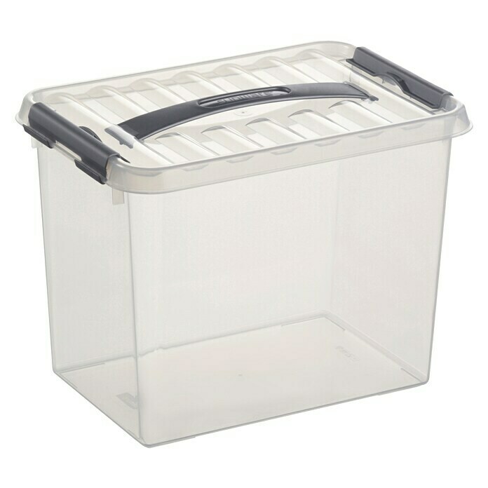 Sunware Aufbewahrungsbox (L x B x H: 30,7 x 20 x 22,3 cm, Kunststoff, Transparent, Farbe Griff: Schwarz)