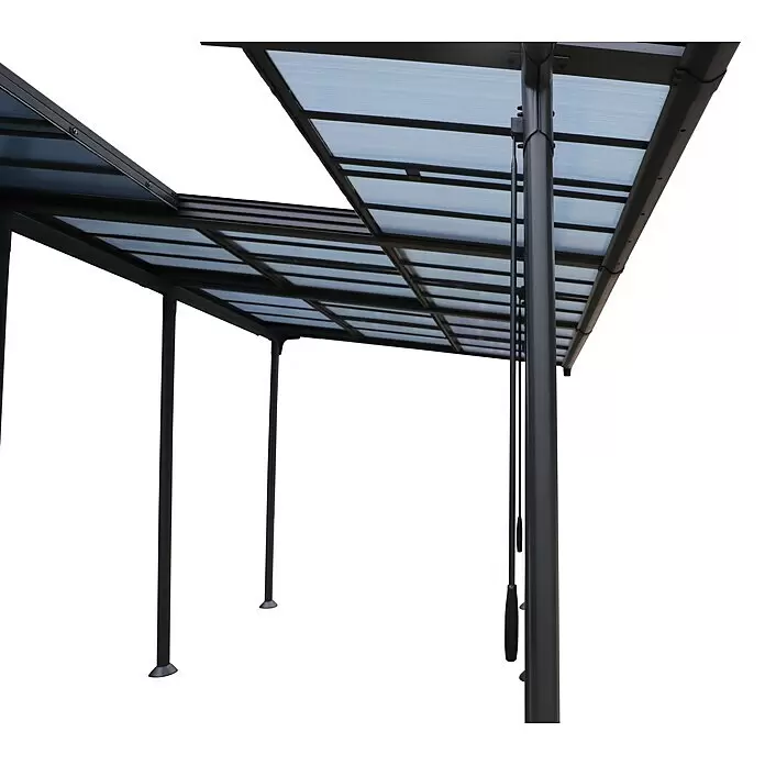 Sunfun Anstellpavillon Sera Cabrio XXL - B x T: 700 x 300 cm, Farbe Gestell: Anthrazit, Aluminium - Detailaufnahme