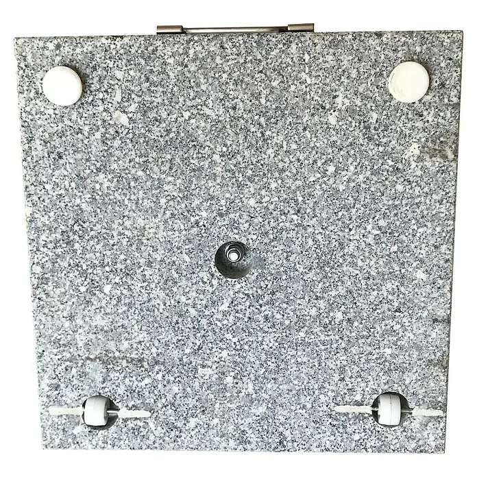 Sunfun Base de parasol de granito Korint - 60 kg, 55 x 55 cm - Una base de sombrilla cuadrada de granito gris, con fijaciones para una colocación y estabilidad seguras.