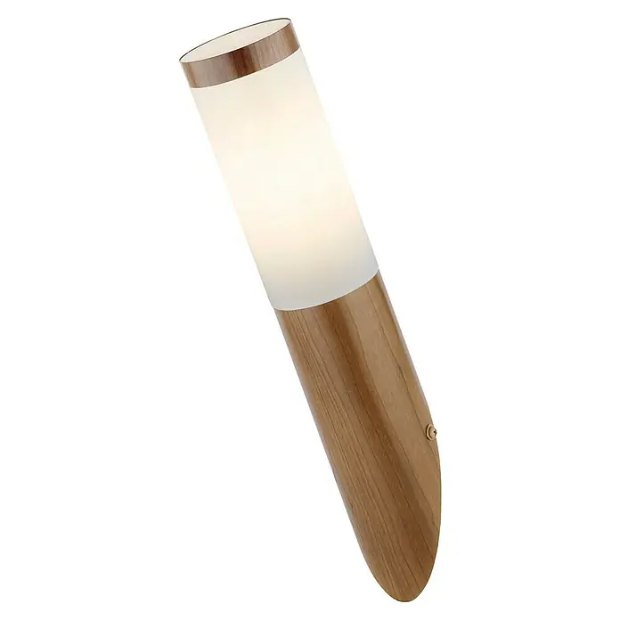 Globo Boston Aplique exterior - 60 W, Marrón, Blanco opal, IP44 - Elegante lámpara de noche de madera con pantalla brillante para una iluminación suave. Diseño elegante para tu dormitorio.