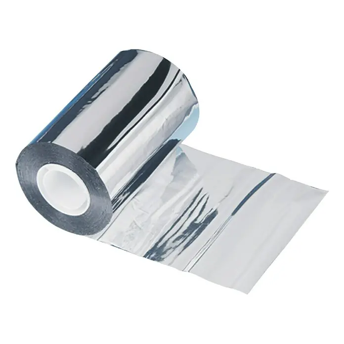 Aluminium-Klebeband - 10 m x 6 cm, Geeignet für: Wellplatte - Silberne Folienrolle mit glänzender Oberfläche, ideal zum Verpacken oder für Bastelprojekte.