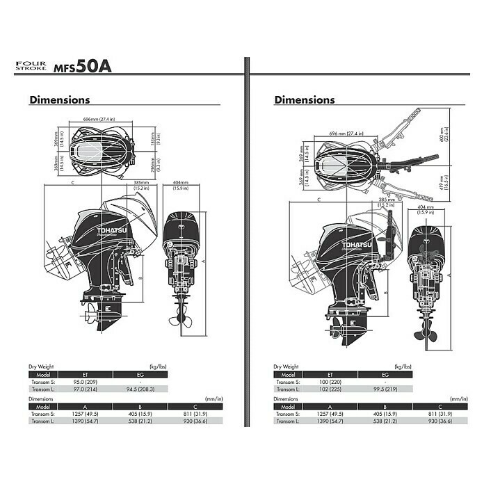 Tohatsu Außenbordmotor MFS 50 A ET/L (36,8 kW, Fernsteuerung, Langschaft, Elektrostart)