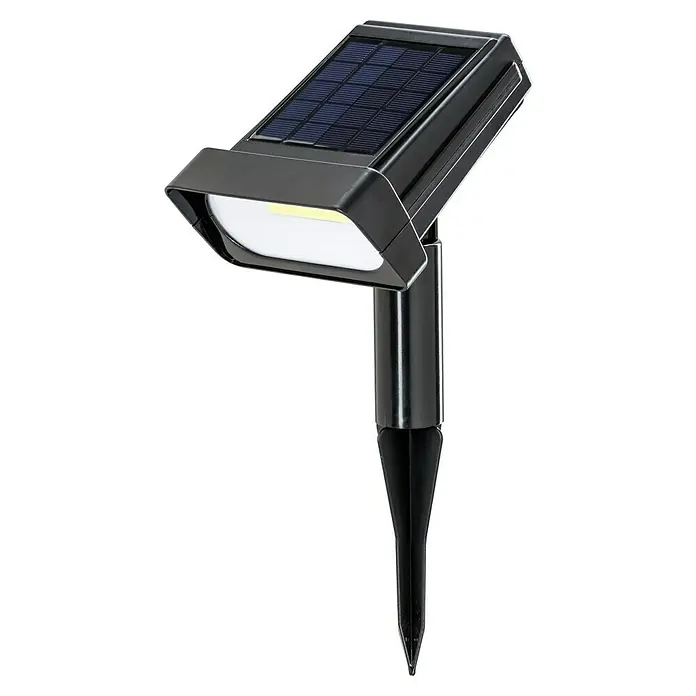 BAUHAUS Solar-Erdspieß - L x B x H: 14 x 12 x 31 cm, Schwarz, IP44, 50 lm - Solarbetriebene Lampe mit Erdspieß, perfekt für die Gartenbeleuchtung. Robuste Bauweise, modernes Design, sorgt für stimmungsvolle Beleuchtung.
