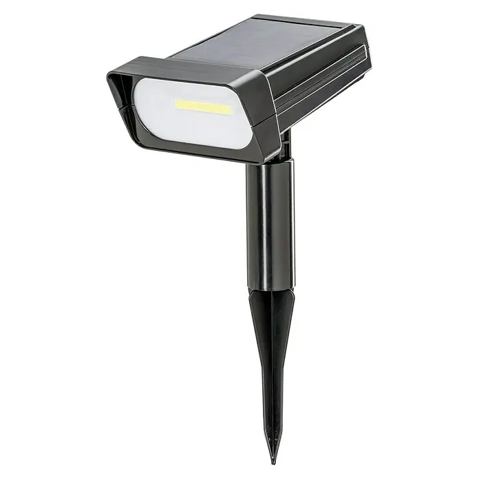 BAUHAUS Solar-Erdspieß - L x B x H: 14 x 12 x 31 cm, Schwarz, IP44, 50 lm - Solarbetriebene Gartenleuchte mit Erdspieß. Die schwarze Leuchte spendet Licht und ist einfach zu installieren.