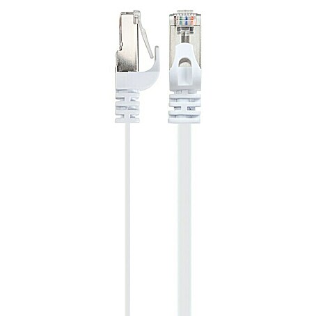 Schwaiger Netzwerk-Kabel CAT 6 U/FTP (Flach, Länge: 5 m, Weiß, RJ45-Stecker, Bis zu 1 GBit/s)