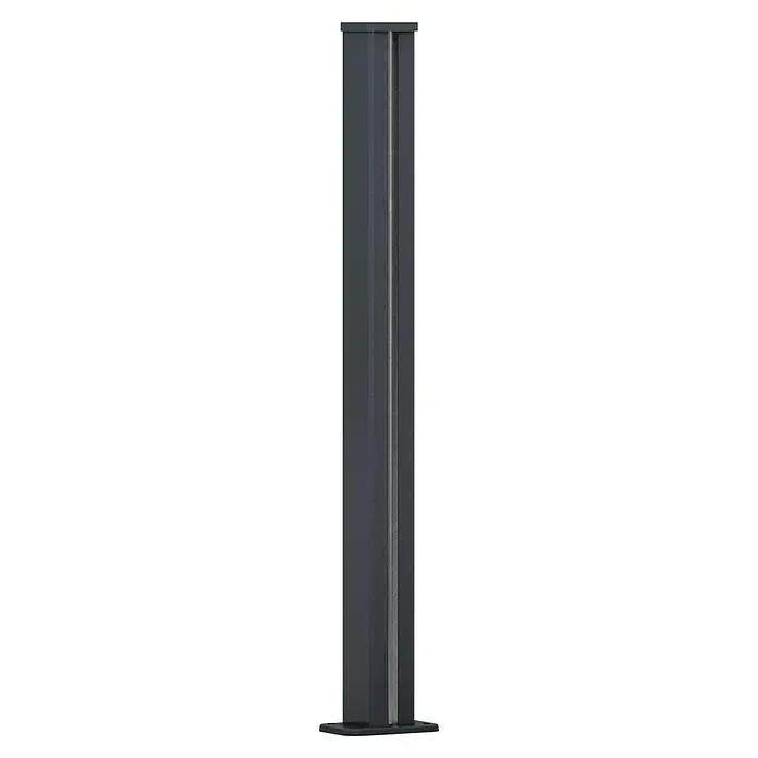 Dioco Smartwall Valla Persiana doble - L x Al: 360 x 100 cm, Antracita, Aluminio - Este poste de cerca delgado antracita tiene una ranura fina en el centro, ideal para diseños de jardín modernos y elegantes.