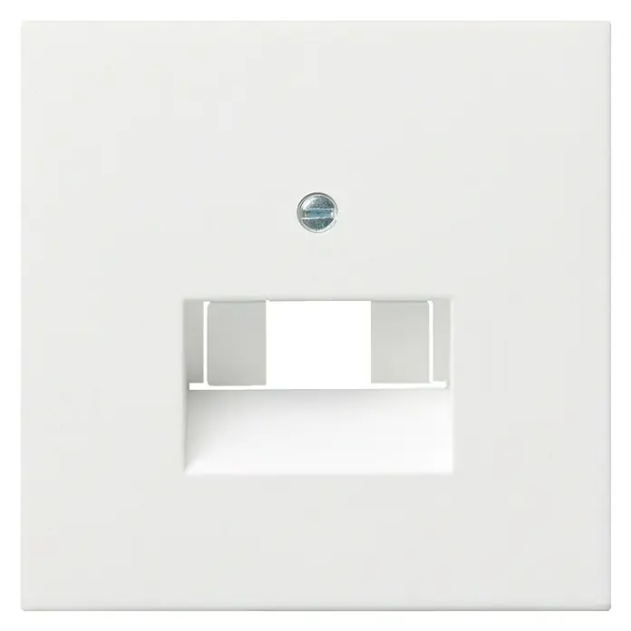 Gira Flächenschalter UAE-Abdeckung 0270112 - Reinweiß, Hochglänzend, Kunststoff, Unterputzmontage - Weiße RJ45-Wandplatte mit Schraube zur sicheren Befestigung einer Netzwerkverbindung. Die Platte ist einfach zu installieren und bietet eine saubere Optik.