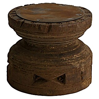 Kerzenhalter Vintage Bijni (Braun, Holz, Ø x H: 16 x 12 cm)