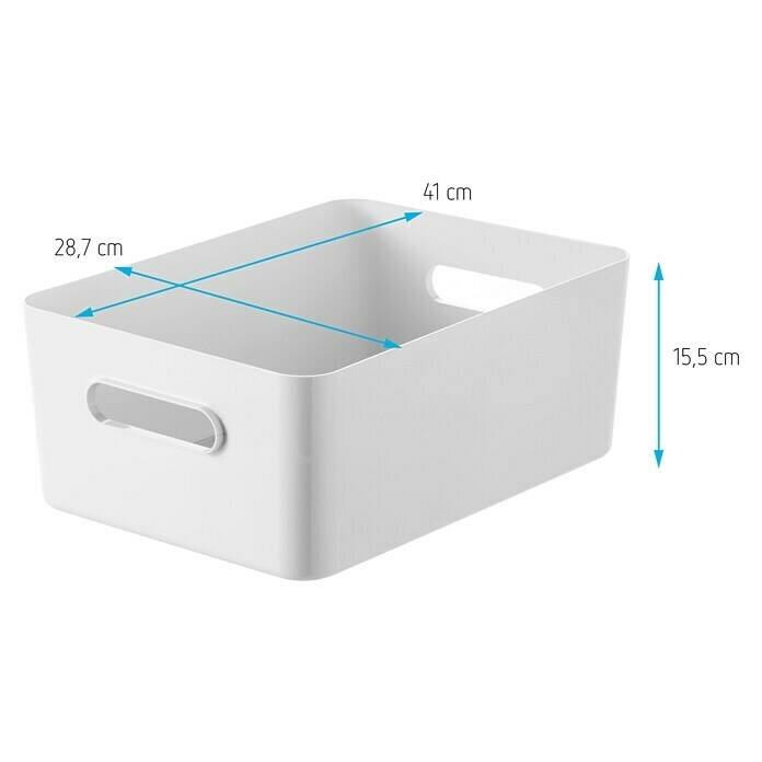 SmartStore Aufbewahrungsbox Compact (L x B x H: 41 x 28,7 x 15,5 cm,  Kunststoff, Weiß)