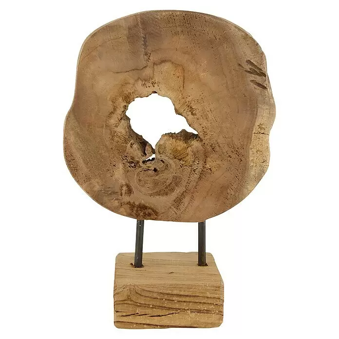 Dekofigur TeakL x B x H: 10 x 16 x 27 cm, Natur, Holz