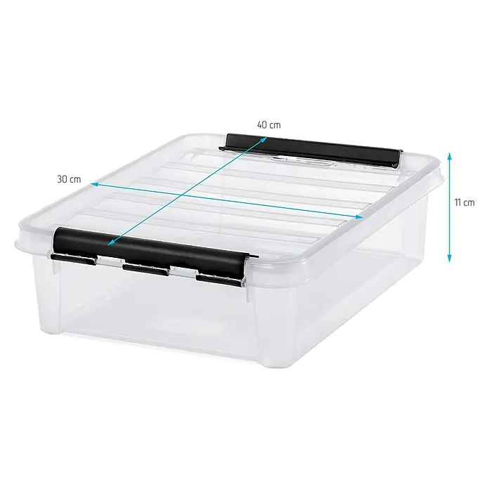 SmartStore Aufbewahrungsbox Classic 7,5 - L x B x H: 40 x 30 x 11 cm, Kunststoff, Transparent - Durchsichtige Aufbewahrungsbox mit den Maßen 40 x 30 x 11 cm, ideal zur ordentlichen Lagerung von Gegenständen.