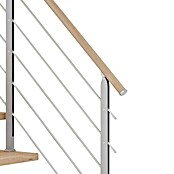 Dolle Mittelholmtreppe Hamburg (Breite: 75 cm, Gerade, Perlgrau, Farbe Stufen: Eiche Weiß, Geschosshöhe: 278 cm - 322 cm) | BAUHAUS