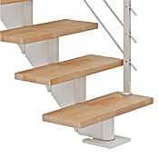 Dolle Mittelholmtreppe Hamburg (Breite: 75 cm, Gerade, Verkehrsweiß, Farbe Stufen: Buche Natur, Geschosshöhe: 222 cm - 258 cm) | BAUHAUS