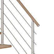 Dolle Mittelholmtreppe Hamburg (Breite: 75 cm, 1/2-gewendelt, Verkehrsweiß, Farbe Stufen: Eiche Weiß, Geschosshöhe: 240 cm - 279 cm) | BAUHAUS