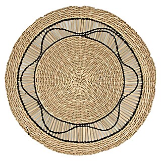 Tisch-Set Mandala (Durchmesser: 38 cm, Natur/Schwarz)