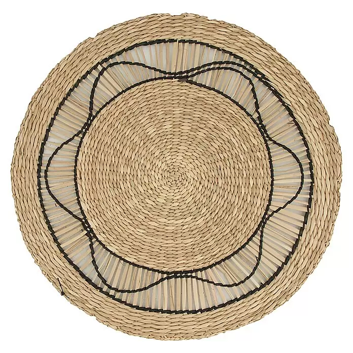 Tisch-Set Mandala - Durchmesser: 38 cm, Natur/Schwarz - Draufsicht