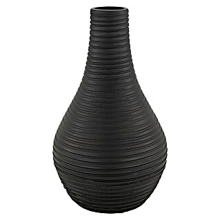 Vase (Ø x H: 14 x 25 cm, Keramik, Schwarz)