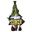 BAUHAUS Solar-Dekoleuchte Zwerg Welcome (0,2 W, L x B x H: 13 x 13 x 33 cm, Grün/Braun, IP44) | BAUHAUS