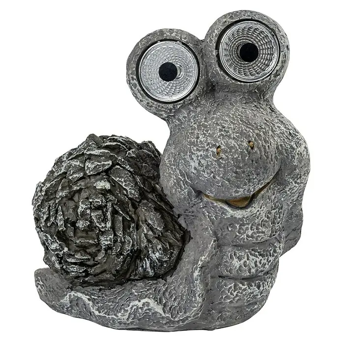 BAUHAUS Solar-Dekoleuchte - 0,06 W, L x B x H: 14 x 7 x 12,5 cm, Grau, IP44, Schnecke - Graue Schneckenfigur mit Solaraugen für den Garten, die tagsüber auflädt und nachts leuchtet. Ein niedliches Highlight für jeden Außenbereich.