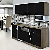 Respekta Cocina (195 cm, Con placa vitrocerámica, Negro)