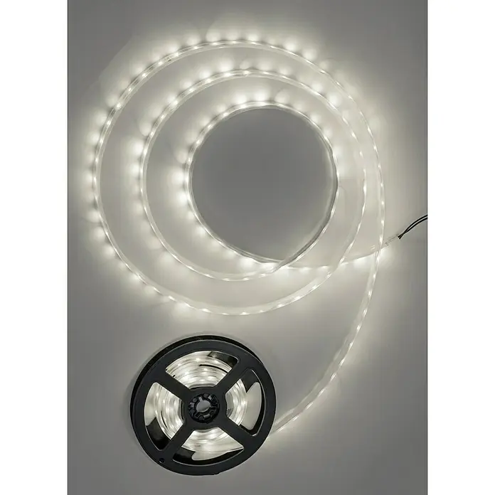 BAUHAUS Guirnalda luminosa solar - Largo: 3 m, LED, Blanco neutro - Tira de luces LED enrollada con LED blanco cálido en un carrete negro, ideal para crear iluminación ambiental interior.