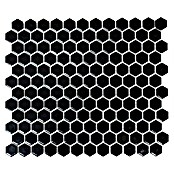 Mosaikfliese Hexagon Uni HX 060 (26 x 30 cm, Schwarz, Glänzend)