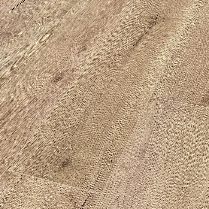 LOGOCLIC Designbodenmuster Element Flex Eiche Elbrusa - 297 x 239 x 7 mm, Landhausdiele - Helle Holzbodenfliesen mit deutlicher Maserung verlegen einladendes Ambiente und wirken warm und natürlich. Optimal für Wohnräume.