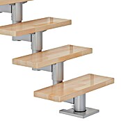 Dolle Mittelholmtreppe Cork (Breite: 79 cm, Gerade, Perlgrau, Farbe Stufen: Buche Natur, Geschosshöhe: 259 cm - 315 cm) | BAUHAUS