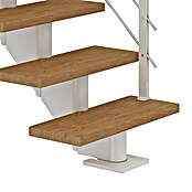 Dolle Mittelholmtreppe Hamburg (Breite: 75 cm, Gerade, Verkehrsweiß, Farbe Stufen: Eiche Natur, Geschosshöhe: 240 cm - 279 cm) | BAUHAUS