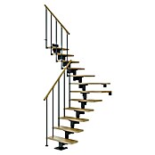 Dolle Mittelholmtreppe Cork (Breite: 79 cm, 1/4-gewendelt, Anthrazitgrau, Farbe Stufen: Eiche Natur, Geschosshöhe: 259 cm - 315 cm) | BAUHAUS