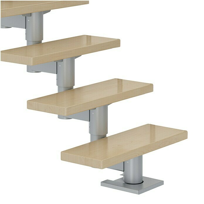 Dolle Mittelholmtreppe Cork (Breite: 79 cm, Gerade, Perlgrau, Farbe Stufen: Ahorn Natur, Geschosshöhe: 240 cm - 292 cm) | BAUHAUS