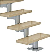 Dolle Mittelholmtreppe Cork (Breite: 79 cm, Gerade, Perlgrau, Farbe Stufen: Ahorn Natur, Geschosshöhe: 259 cm - 315 cm) | BAUHAUS