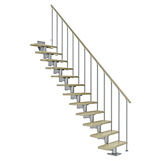 Dolle Mittelholmtreppe Cork (Breite: 79 cm, Gerade, Perlgrau, Farbe Stufen: Ahorn Natur, Geschosshöhe: 259 cm - 315 cm)