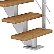 Dolle Mittelholmtreppe Frankfurt (Breite: 65 cm, Gerade, Perlgrau, Farbe Stufen: Eiche Natur, Geschosshöhe: 240 cm - 279 cm) | BAUHAUS