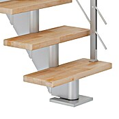 Dolle Mittelholmtreppe Frankfurt (Breite: 75 cm, Gerade, Perlgrau, Farbe Stufen: Buche Natur, Geschosshöhe: 259 cm - 301 cm) | BAUHAUS