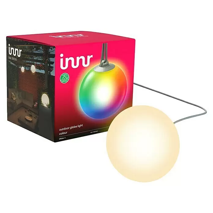 Innr Lighting LED-Außenleuchte Smart Globe Light Colour Erweiterung - 4,6 W, IP65, 1 Stk. - Diagonale Ansicht